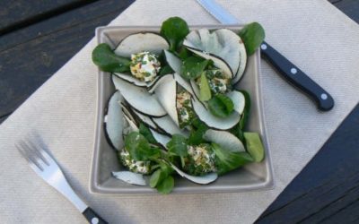 Petite salade d’hiver au radis noir et à la mâche